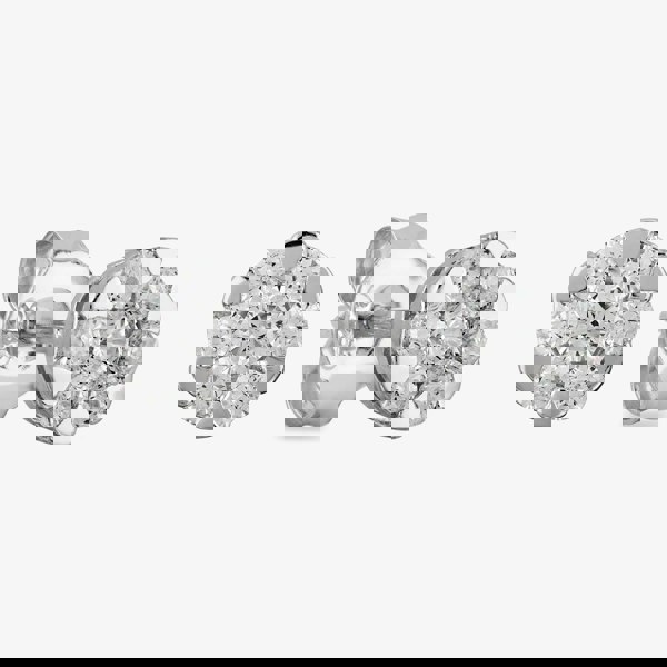 Starbright Silver Small Cubic Zirconia Floral Stud Earrings E4103(3A)