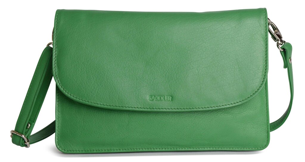 SADDLER Olivia 3-Section Leather Crossbody Bag & Clutch – Compact & Stylish - Gift Boxed - Jelly Bean
