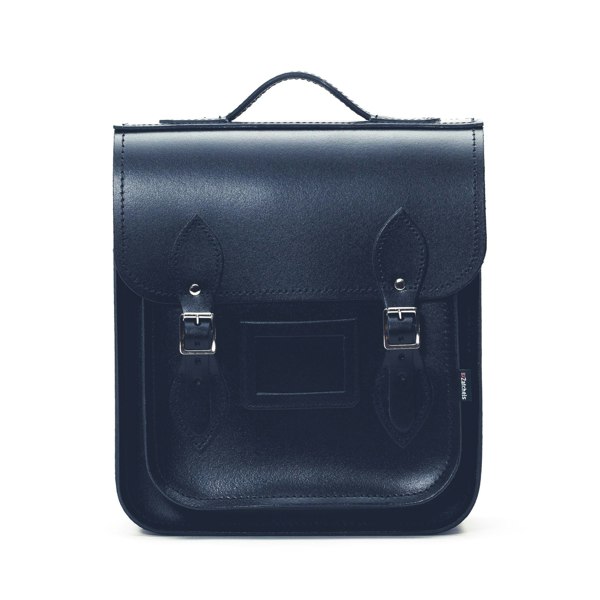 Zatchels Handmade Leather City Backpack - Navy Blue