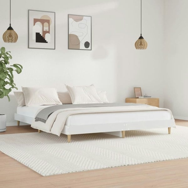Berkfield Bed Frame White 200x200 cm Engineered Wood