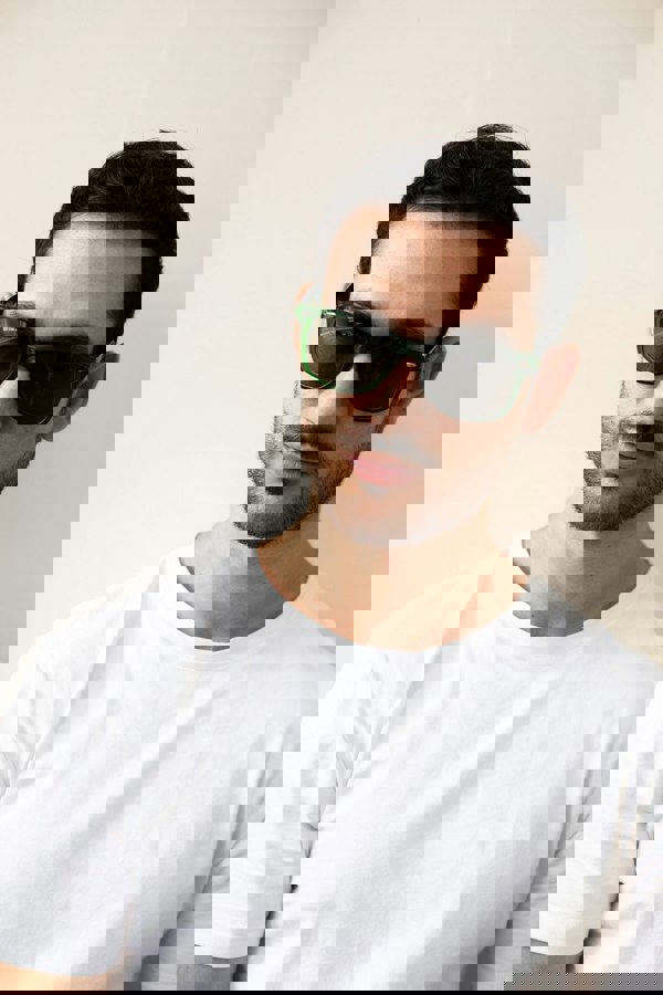 SVNX Green Wayfarer Sunglasses with Green Lenses