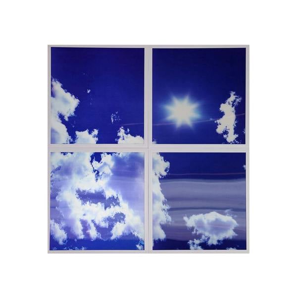 ENER-J Set of 4 SKY Cloud LED Panels, Colour Changing and Dimmable, 60x60cm 40W 3D Effect, Ceiling Light with Remote, 2200 Lumens