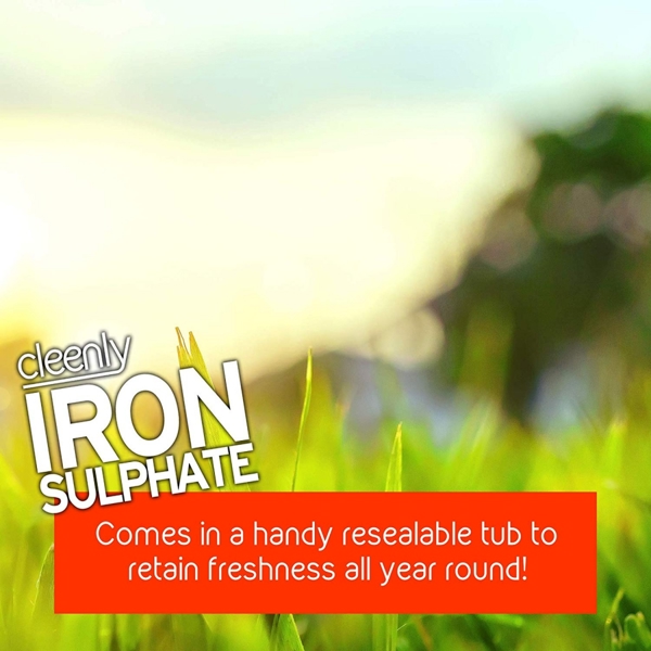 Cleenly Iron Sulphate for Lawns 5kg Pure Lawn Tonic Ferrous Sulphate of Iron Lawn Greener and Turf Hardener