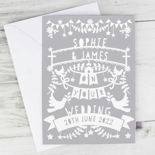Personalised Papercut Style Card - alternative angle