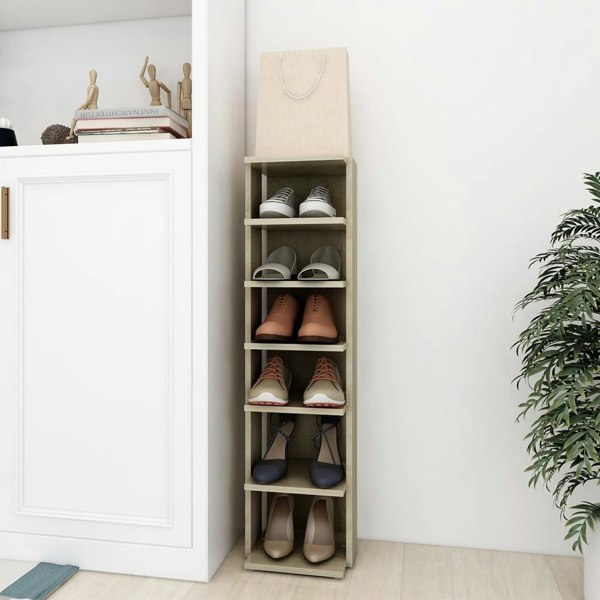 Berkfield Shoe Cabinet Sonoma Oak 27.5x27x102 cm Engineered Wood