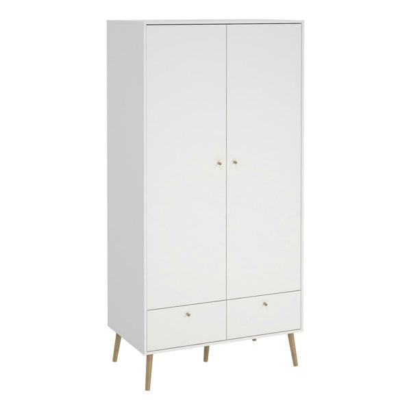 Furniture To Go Cumbria Wardrobe with 2 Doors + 2 Drawers White
