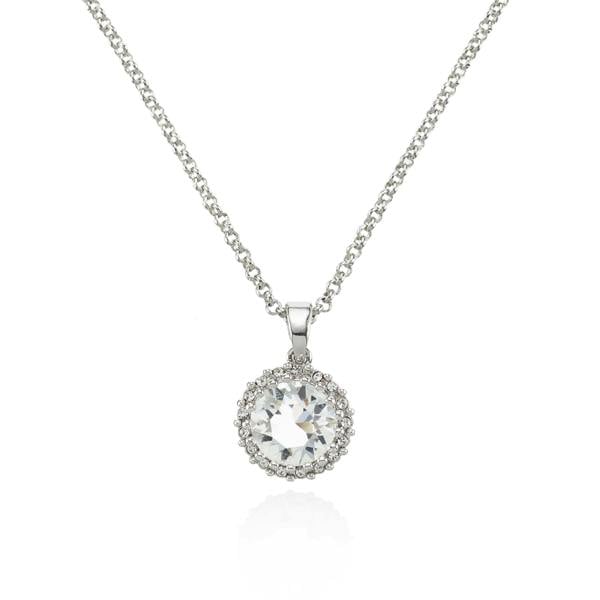 Halo Drop Pendant Necklace with Swarovski Crystals - namana.london