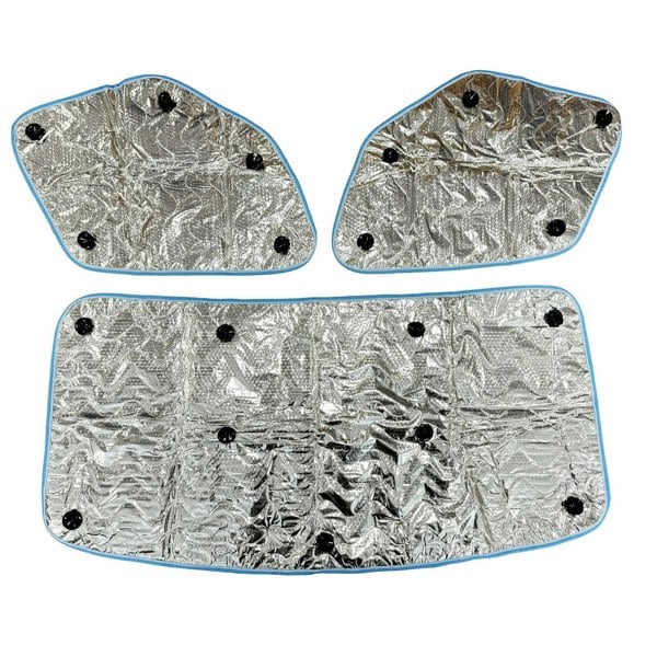 Image of the Internal Thermal Blind Set (Renault Master, Vauxhall Movano, Nissan Interstar/NV400) by OLPRO laid out flat on a white background.