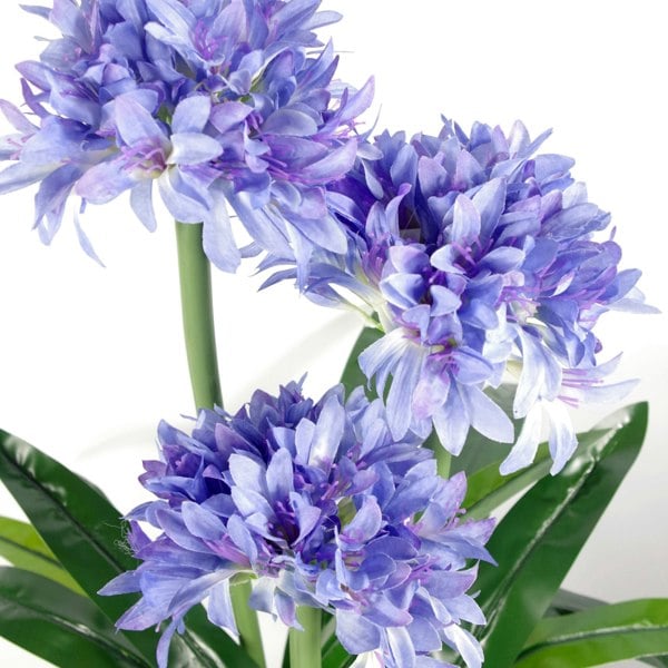 Leaf 90cm Blue Flower Artificial Blossom Plant Agapanthus with pot