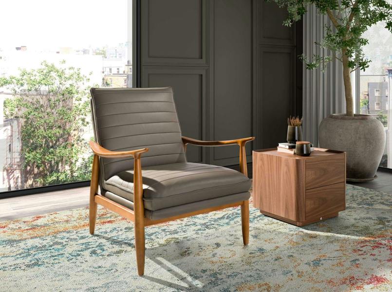 Angel Cerdá Dark Grey Leather Armchair 5130