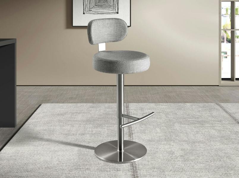 Angel Cerdá Swivel Stool in Light Grey Marbled Fabric 4230