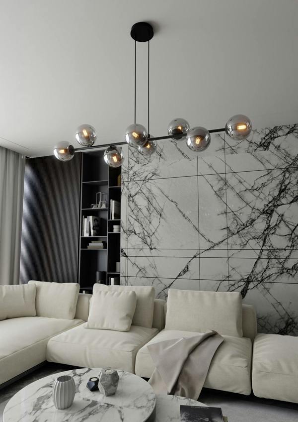 Emibig ROSSI Pendant lamp  8 x E14 Black with Graphite Shade