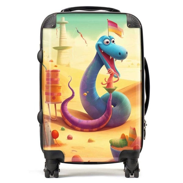 Warren Reed Snake On A Beach Holiday Suitcase