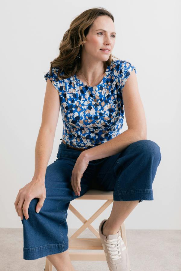 Sway Organic Cotton Jersey T-Shirt Water Violet Cobalt
