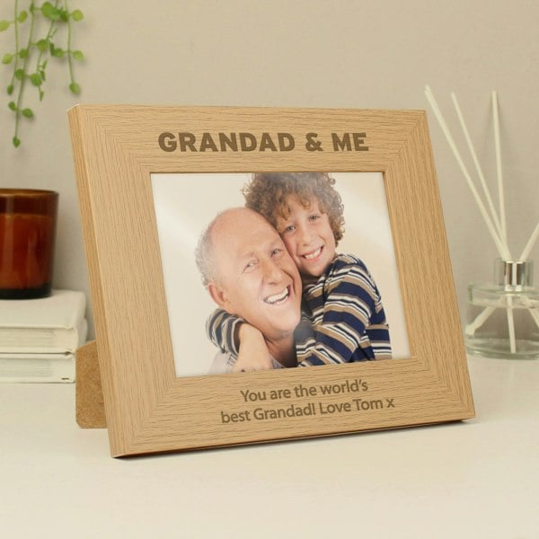 Personalised Memento Company Personalised 5x7 Grandad & Me Photo Frame