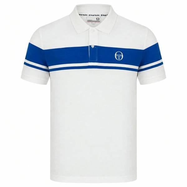 Sergio Tacchini Young Line Polo Shirt White/Princess Blue