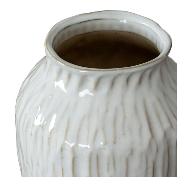 Wyld Haus Windmere White  OpleTextured Ceramic Vase