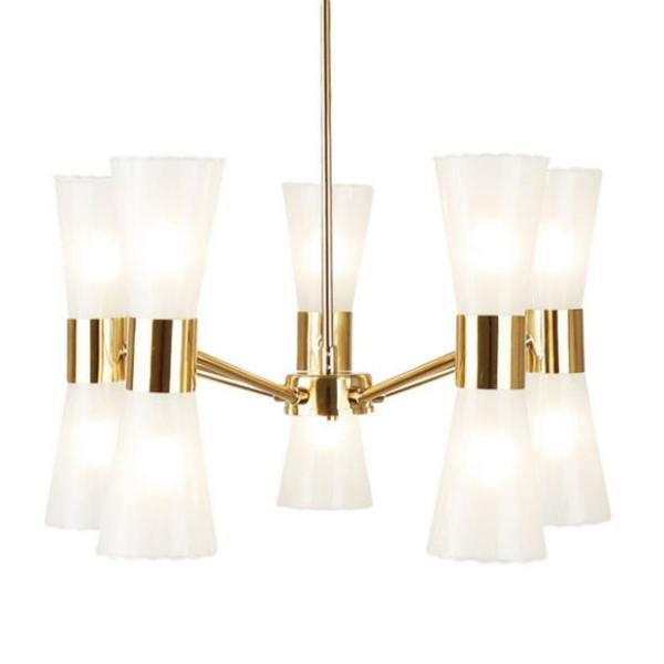 Pagazzi Lighting HERRERA 10 LIGHT GOLD PENDANT CEILING LIGHT
