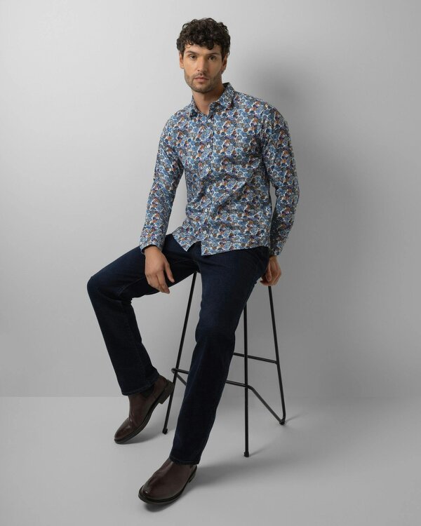 Steel & Jelly Limited Edition Blue Multi Floral Slim Fit Shirt