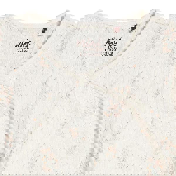 Mini Cuddles Baby Girls Floral Print 2pc Set, Off-White