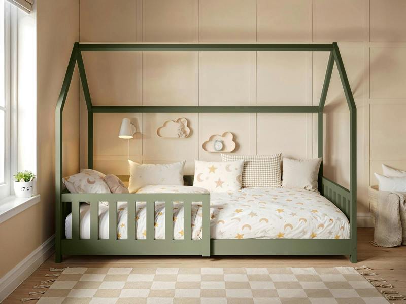 Flair Explorer Single Play House Floor Bed with Rails Wooden