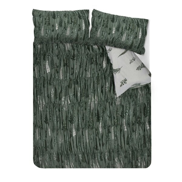 Smart Living Reversible Polycotton Fern Rouched Duvet Cover and Pillowcase Set