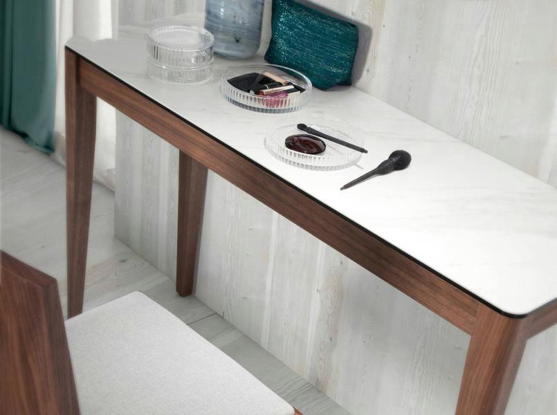 Angel Cerdá Porcelain marble and walnut rectangular console table 3082