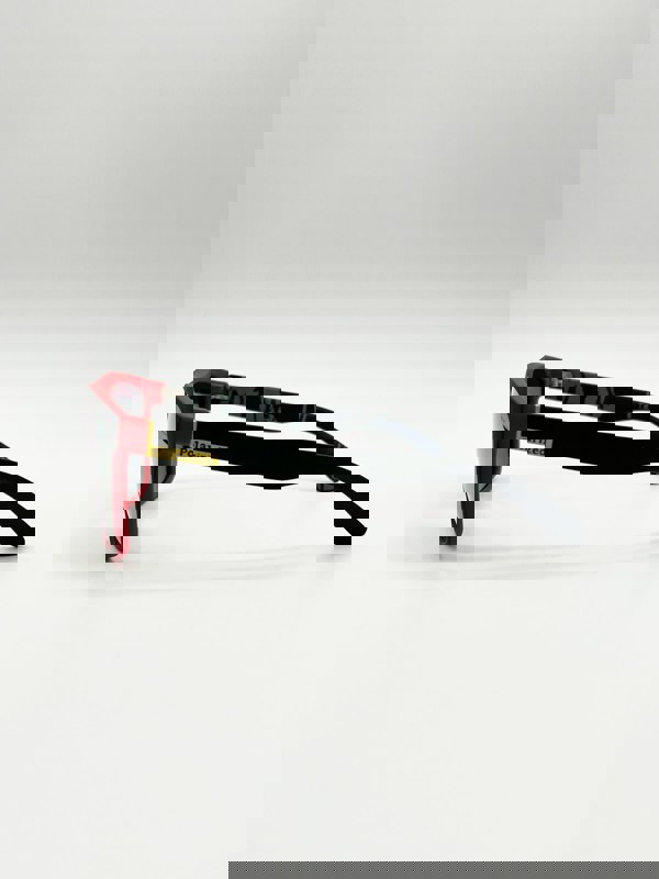 SVNX Matte Wayfarer Sunglasses with Case - Polarised with Orange Mirrored Lens