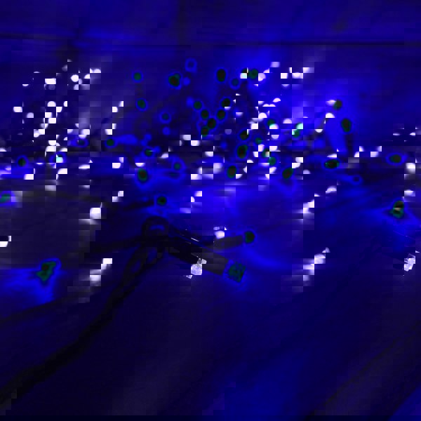 Samuel Alexander 300 Electric Blue LED Super-Long 29.9m Connectable Lights on a Black Cable