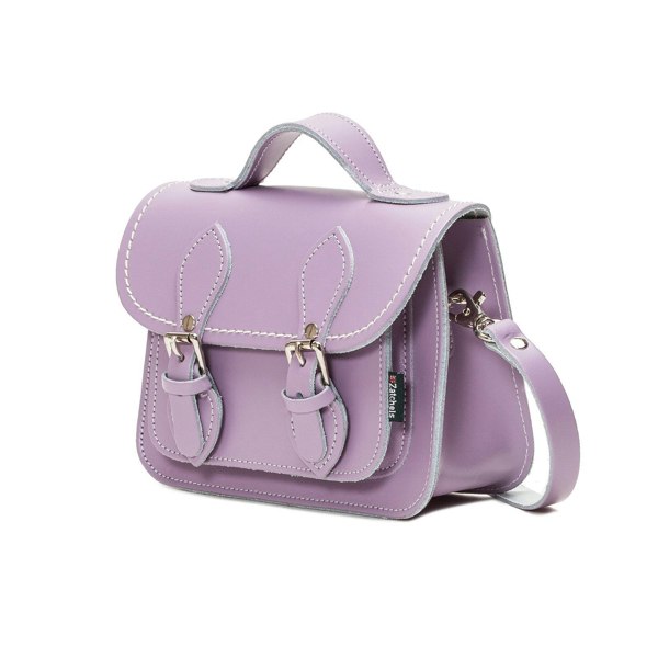 Zatchels Handmade Leather Micro Satchel - Pastel Violet