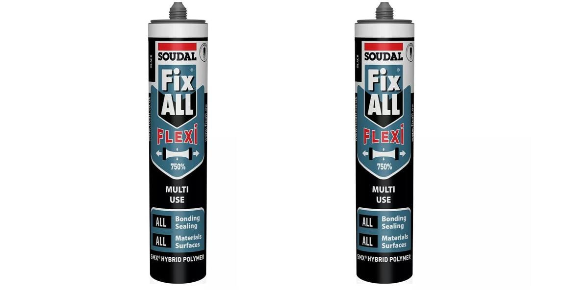 Soudal Fix All Flexi Multi Use Sealant & Adhesive White 290ml Pack of 2