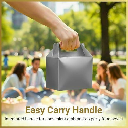 Silver Cardboard Party Food Boxes in 10, 20 or 30 Pack Sizes for Cakes, Snacks and Treats image 8
