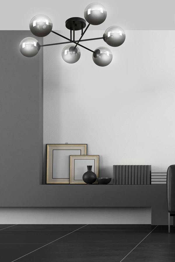Emibig BRENDI Ceiling lamp  6 x E14 Black with Graphite Shade