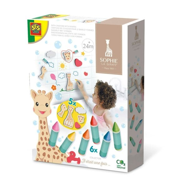 SES Creative Sophie la girafe - Bath crayons with shapes