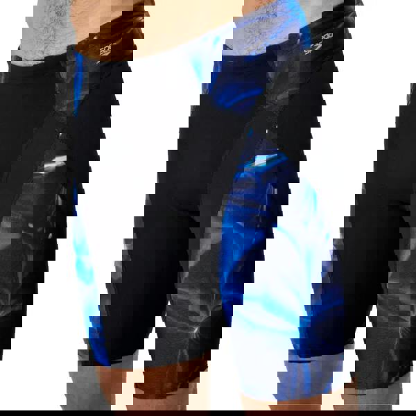 Black and blue abstract Speedo Endurance+ Max Compress swim jammer