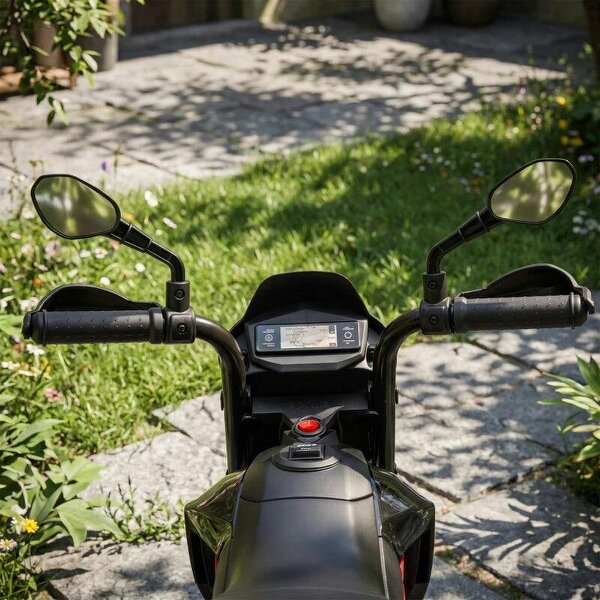6V Kids Electric Motorbike with Training Wheels, Headlight, Music, Horn for 80-110 cm Height, 18 Months-4 Years, Black