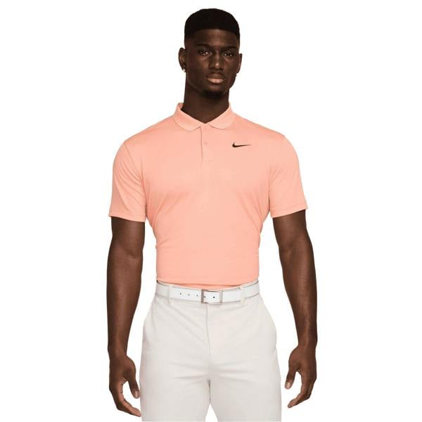 Nike Mens Victory Solid Polo Shirt - Apricot Agate/Black - 