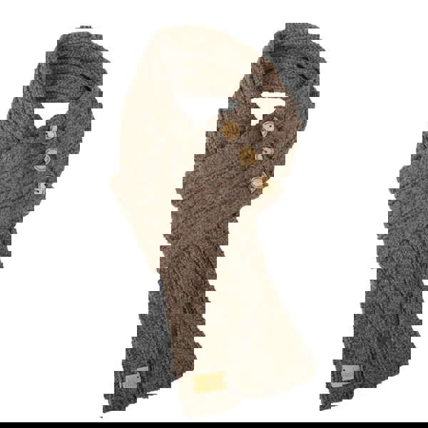 Aran Cable Button Wrap Scarf 