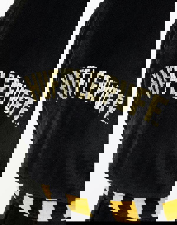 Harry Potter Unisex Black Hufflepuff Hooded Bathrobe