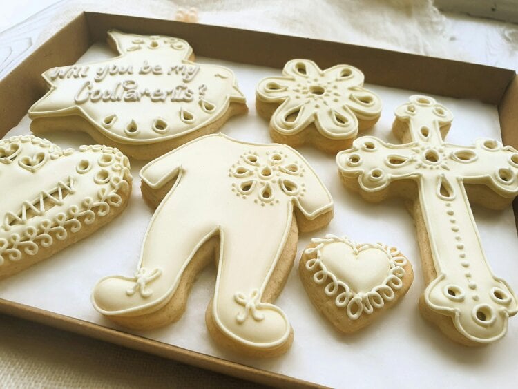 The Cookie Collaboration Personalised - Hand-iced GodParent/Christening LETTERBOX Cookie Gift