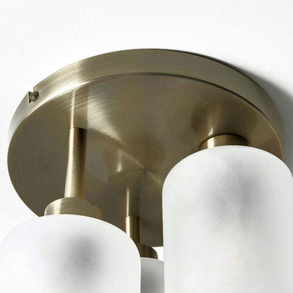 Pagazzi Lighting Kingsholm 3-Light Antique Brass Semi-Flush Plate
