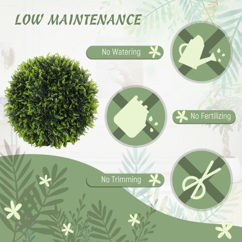 Wyld Haus Zilolo Set Of 2 Artificial UV Resistant Topiary Ball Plants H8 45cm Green