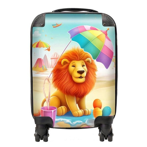 Warren Reed Lion On A Beach Holiday Suitcase