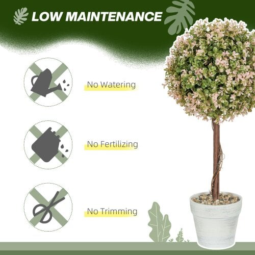 Wyld Haus Lovea Set Of 2 Artificial Murraya Flower Plants In Pots H8 60cm Cream White