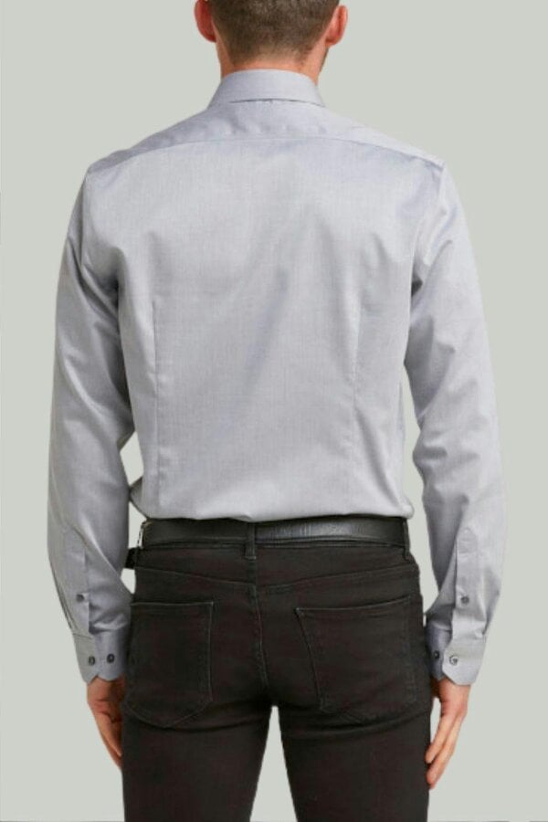 Tailored Fit Grey Non-Iron Pure Cotton Twill Shirt
