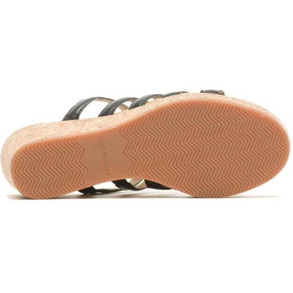 Hush Puppies Willow Slide Leather Women's Black Wedges