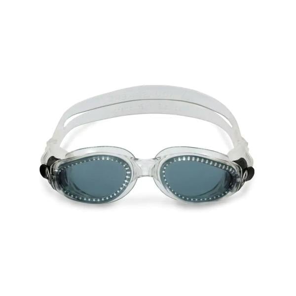 Aqua Sphere Kaiman tinted lens goggles with clear black lenses and white straps
