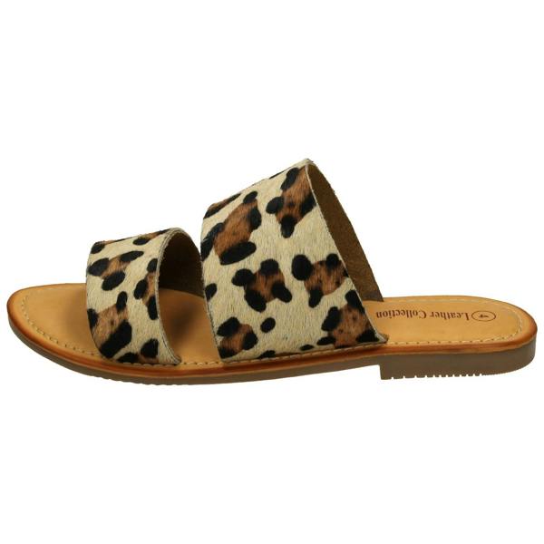 Leather Collection Ladies Leather Collection Double Strap Mules F00234