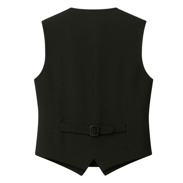 TruClothing Men's Plain Black Formal Waistcoat