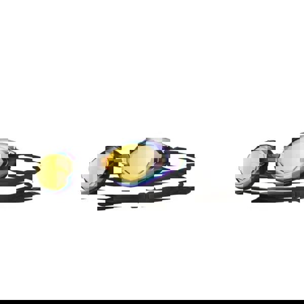 Tyr Black Hawk racing mirrored swim goggles in silver frame